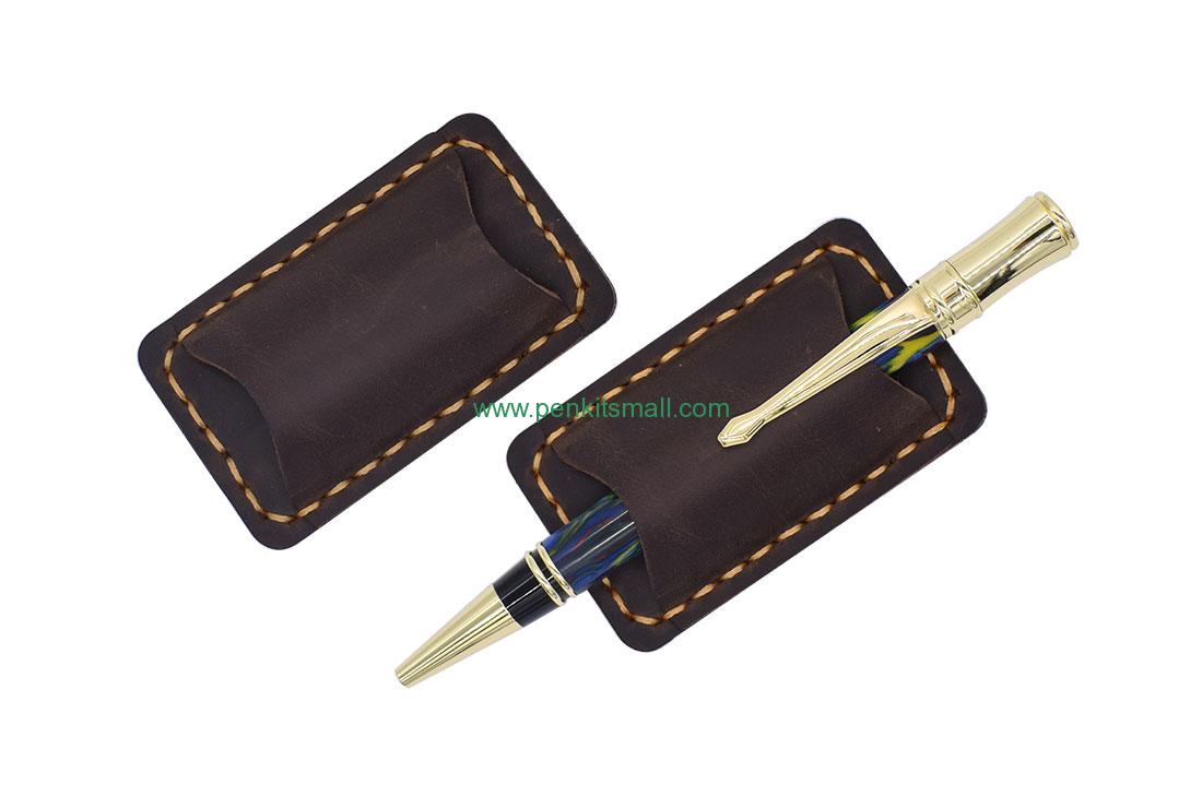 RZ-PH42-COTop handmade pen holder(coffee,crazy horse series)